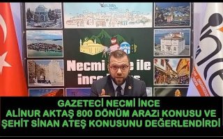 GAZETECİ NECMİ İNCE, ALİNUR AKTAŞ 800 DÖNÜM ARAZi KONUSU VE ŞEHİT SİNAN ATEŞ KONUSUNU DEĞERLENDİRDİ